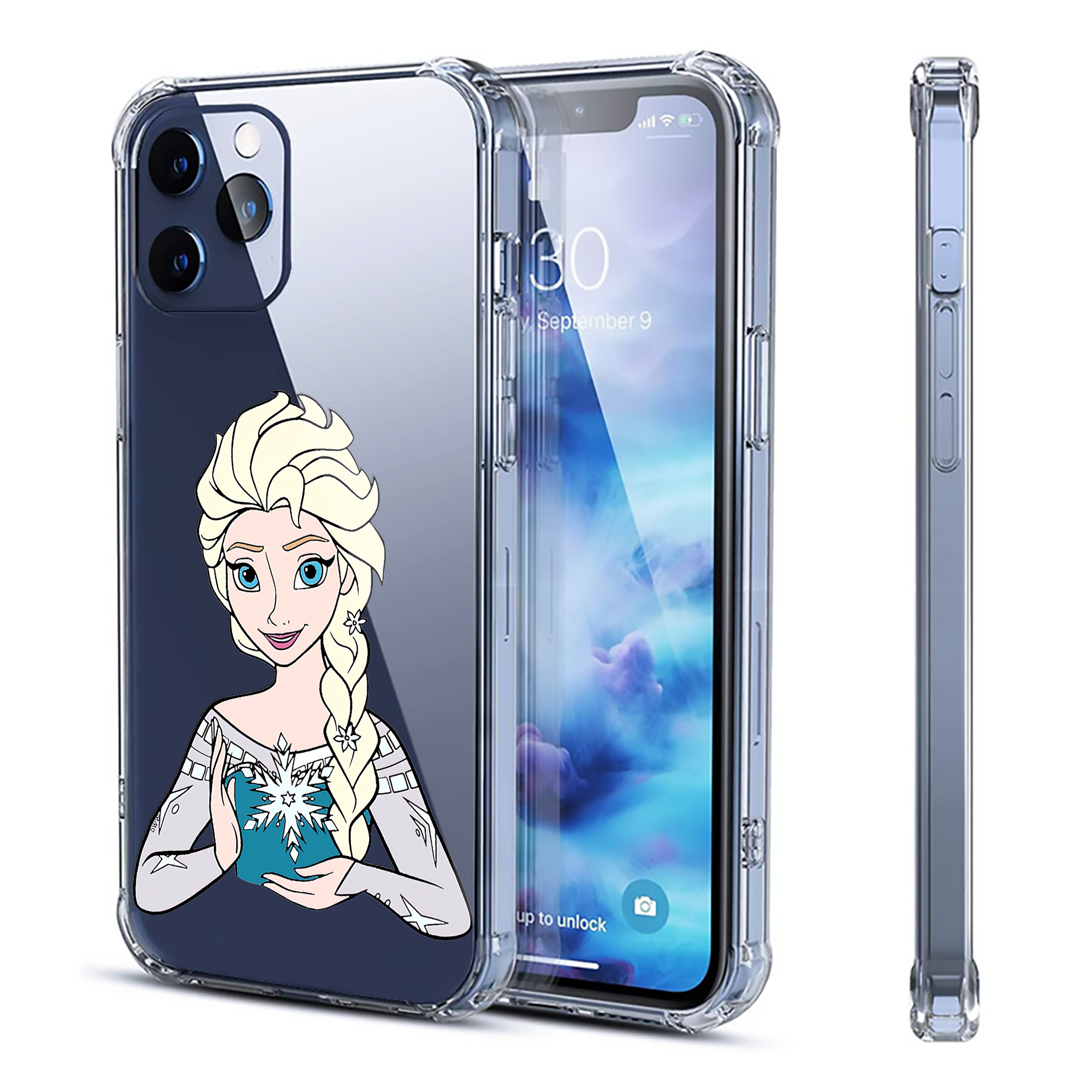 （画像用） アナと雪の女王 アンナ エルサ Frozen Anna Elsa 【iPhone 12シリーズ対応】透明スマホケース（クリアソフトケース）